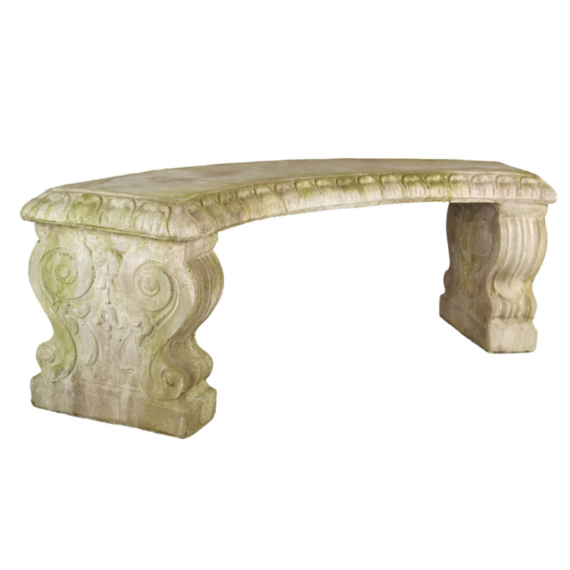 OrlandiStatuary Furniture Curved Stone Garden Bench & Reviews Wayfair
